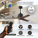 Atlas Mollywood 52 inch Matte Black with Walnut Tone Blades Ceiling Fan